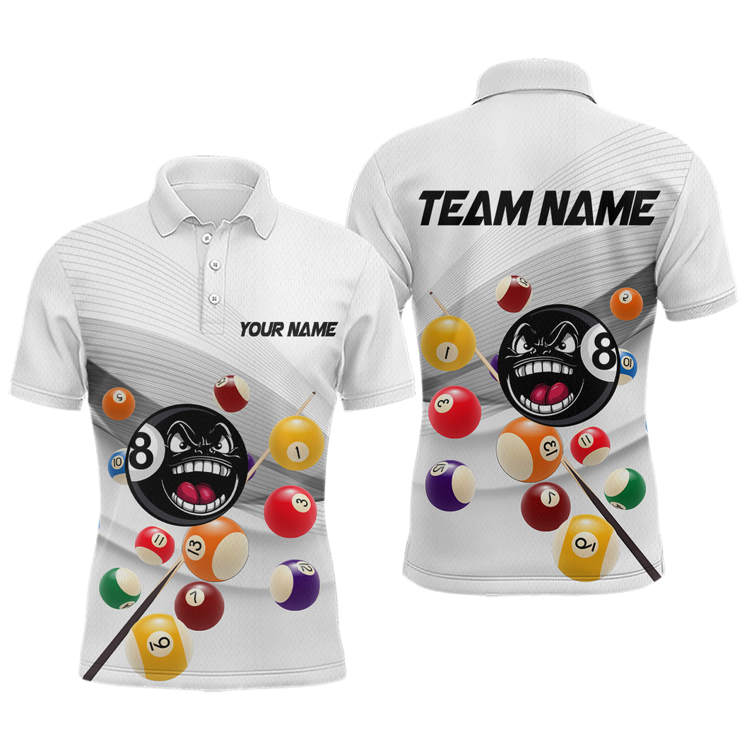 Billiard Jerseys Funny 8 Ball Billiard for Men Team Polo & 1/4 Zip Shirt Billiard Gifts NNT22