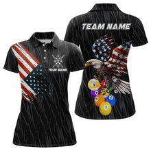 Load image into Gallery viewer, Custom 9 Ball American Flag Eagle Billiard Shirts for Women Billiard Team Shirts Billiard League NNT70