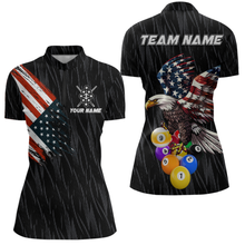Load image into Gallery viewer, Custom 9 Ball American Flag Eagle Billiard Shirts for Women Billiard Team Shirts Billiard League NNT70
