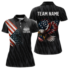 Load image into Gallery viewer, Custom American Flag Eagle Bowling Women Polo &amp; 1/4 Zip Shirts Bowling Team Jerseys HNT89
