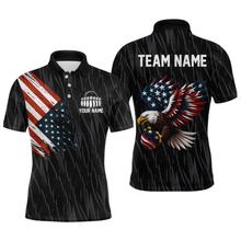Load image into Gallery viewer, Custom American Flag Eagle Bowling Men Polo &amp; 1/4 Zip Shirts Bowling Team Jerseys HNT89