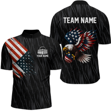 Load image into Gallery viewer, Custom American Flag Eagle Bowling Men Polo &amp; 1/4 Zip Shirts Bowling Team Jerseys HNT89
