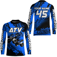 Load image into Gallery viewer, Custom Blue ATV Motocross Racing Jersey Kid Adult Quad Bike Jersey Off-Road Shirt UPF30+ ATV Shirt DNT12
