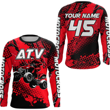 Load image into Gallery viewer, Custom Red ATV Motocross Racing Jersey Kid Adult Quad Bike Jersey Off-Road Shirt UPF30+ ATV Shirt DNT12