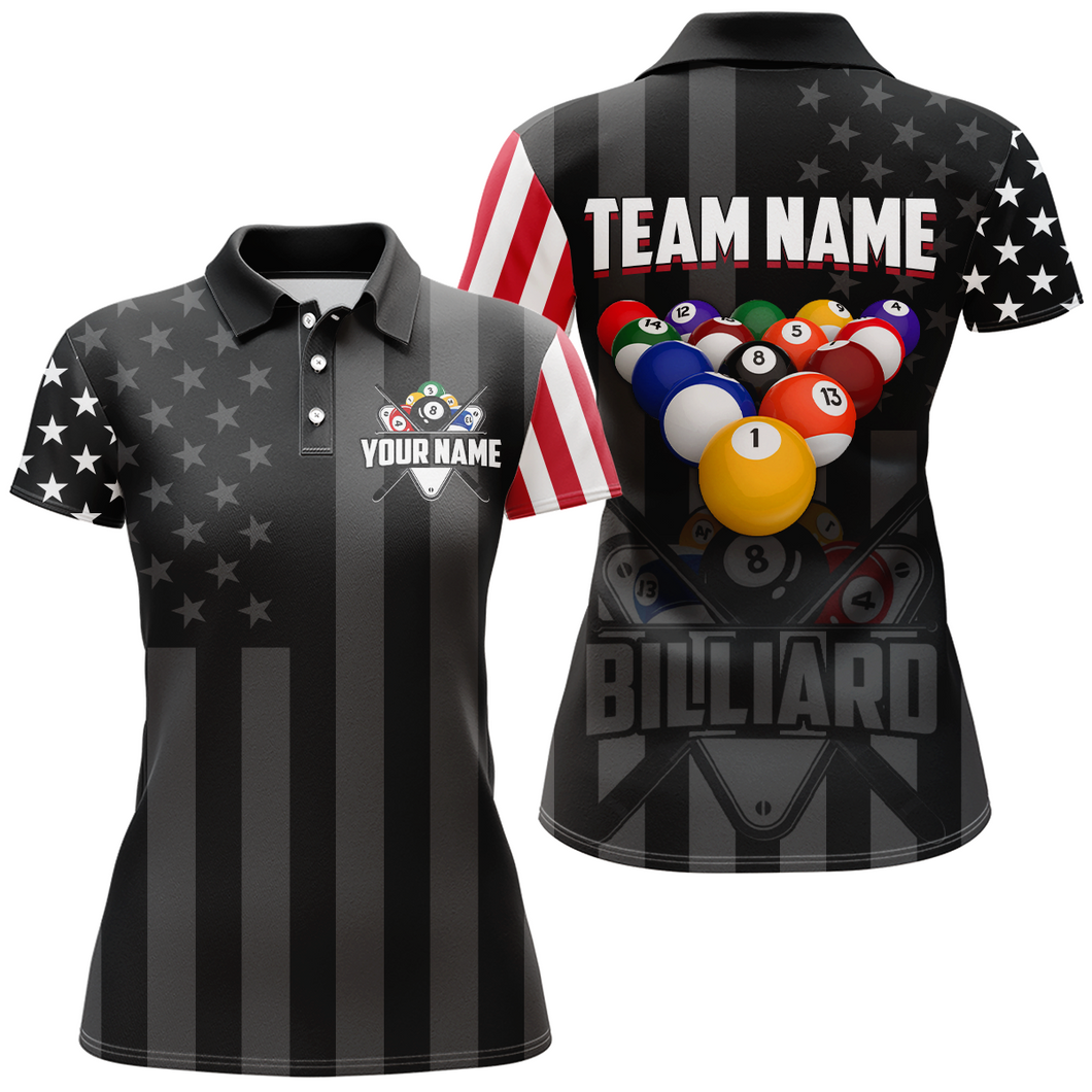 US Flag Billiard Shirt Billiard Jersey for Men Billiard Gifts for Women Team Polo & 1/4 Zip NNT21