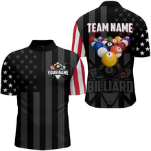 Load image into Gallery viewer, US Flag Billiard Shirt Billiard Jersey for Men Billiard Gifts for Men Team Polo &amp; 1/4 Zip NNT21