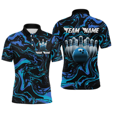 Load image into Gallery viewer, Teal Bowling Custom Men Bowling Shirt Polo &amp; Quarter-Zip Bowling Team Jerseys HNT48