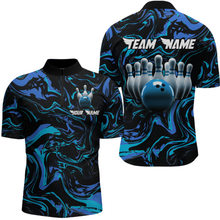Load image into Gallery viewer, Teal Bowling Custom Men Bowling Shirt Polo &amp; Quarter-Zip Bowling Team Jerseys HNT48