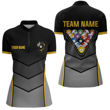 Load image into Gallery viewer, Billiard Shirt Crown 8 Ball Billiard Jersey Women Performance Billiard Shirt for Women Team Polo &amp; 1/4 Zip NNT30
