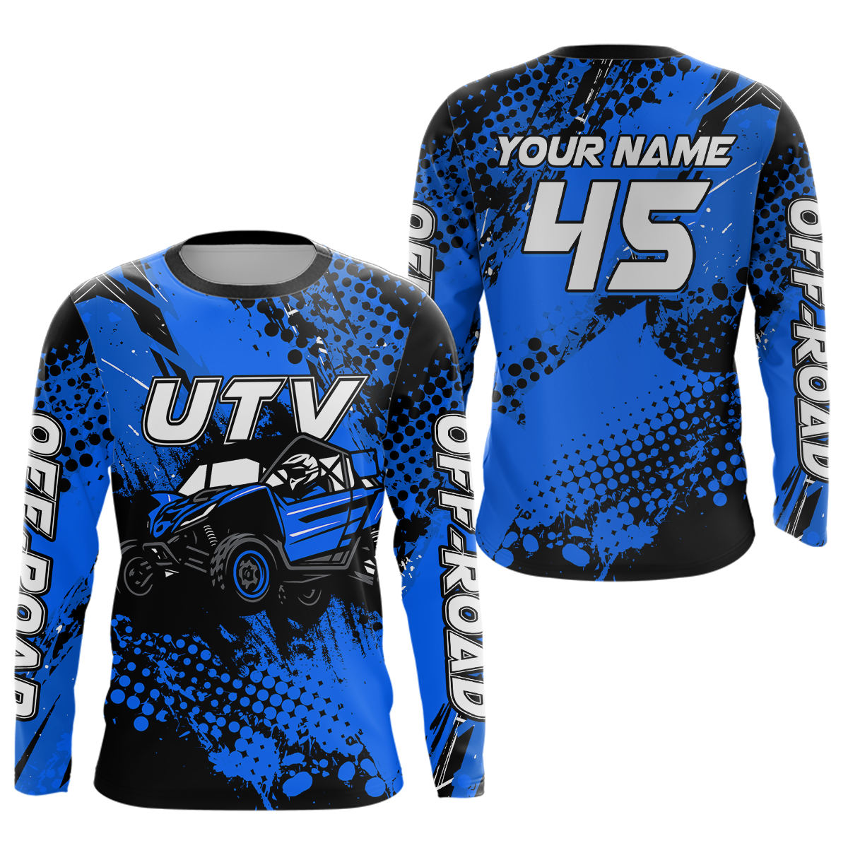 Blue UTV Motocross Shirt Kid Men Women UPF30+ Custom Off-Road UTV Racing Jersey DNT30