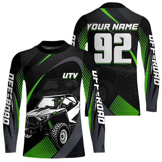 Green UTV Motocross Racing Shirt Kid Men Women Custom UTV Off-Road Shirts UPF30+ DNT27