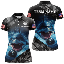 Load image into Gallery viewer, Funny Blue Shark Ball Pool Billiard for Women Billiard Shirts Polo &amp; 1/4 Zip Shirt Team NNT18