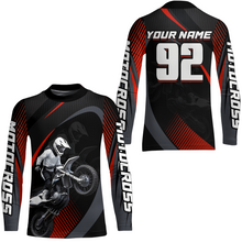 Load image into Gallery viewer, Custom Red Motocross Shirts Racing Jersey UPF30+ Dirt Bike Jersey Kid Men Women DNT07