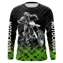 Load image into Gallery viewer, Adult&amp;Kid Green Custom Dirt Bike Jersey Motocross Jersey Upf30+ Motocross Shirt| CTP87
