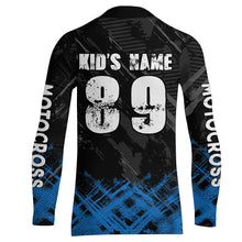 Load image into Gallery viewer, Adult&amp;Kid Blue Custom Dirt Bike Jersey Motocross Jersey Upf30+ Motocross Shirt| CTP87