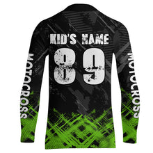 Load image into Gallery viewer, Adult&amp;Kid Green Custom Dirt Bike Jersey Motocross Jersey Upf30+ Motocross Shirt| CTP87