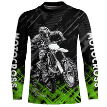 Load image into Gallery viewer, Adult&amp;Kid Green Custom Dirt Bike Jersey Motocross Jersey Upf30+ Motocross Shirt| CTP87