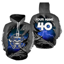 Load image into Gallery viewer, Adult&amp;Kid Blue Skull Custom Dirt Bike Jersey Motocross Jersey Upf30+ Motocross Shirt| CTP86