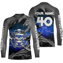 Load image into Gallery viewer, Adult&amp;Kid Blue Skull Custom Dirt Bike Jersey Motocross Jersey Upf30+ Motocross Shirt| CTP86