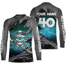 Load image into Gallery viewer, Adult&amp;Kid Turquoise Skull Custom Dirt Bike Jersey Motocross Jersey Upf30+ Motocross Shirt| CTP86