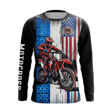Load image into Gallery viewer, Adult&amp;Kid Custom American Flag Dirt Bike Jersey Motocross Jersey Upf30+ Motocross Shirt| CTP94