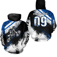 Load image into Gallery viewer, Adult&amp;Kid blue custom dirt bike jersey Motocross jersey upf30+ mens women Motocross Shirt| CTP02