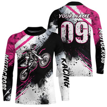 Load image into Gallery viewer, Adult&amp;Kid pink custom dirt bike jersey Motocross jersey upf30+ mens women Motocross Shirt| CTP02
