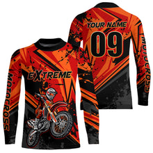 Load image into Gallery viewer, Custom Dirt Bike Jersey Orange Motocross Jersey Upf30+ Mens Women Extreme Racing Shirt| CTP29