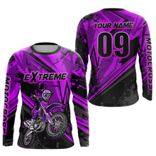 Load image into Gallery viewer, Custom Dirt Bike Jersey Purple Motocross Jersey Upf30+ Mens Women Extreme Racing Shirt| CTP29