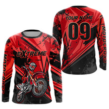 Load image into Gallery viewer, Custom Dirt Bike Jersey Red Motocross Jersey Upf30+ Mens Women Extreme Racing Shirt| CTP29