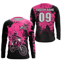 Load image into Gallery viewer, Custom Pink Motocross Jersey for Men Women Upf30+ Dirt Bike Shirt Motorcycle Jersey| CTP11