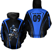 Load image into Gallery viewer, Custom Motocross Jersey Blue UPF30+ Dirt Bike Shirt MX Racing Racewear Adult&amp;Kid| CTP50