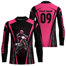 Load image into Gallery viewer, Custom Motocross Jersey Pink UPF30+ Dirt Bike Shirt MX Racing Racewear Adult&amp;Kid| CTP50