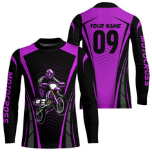 Load image into Gallery viewer, Custom Motocross Jersey Purple UPF30+ Dirt Bike Shirt MX Racing Racewear Adult&amp;Kid| CTP50