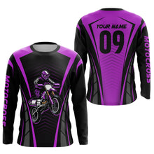 Load image into Gallery viewer, Custom Motocross Jersey Purple UPF30+ Dirt Bike Shirt MX Racing Racewear Adult&amp;Kid| CTP50