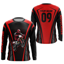 Load image into Gallery viewer, Custom Motocross Jersey Red UPF30+ Dirt Bike Shirt MX Racing Racewear Adult&amp;Kid| CTP50