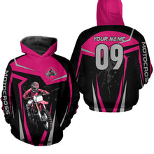 Load image into Gallery viewer, Adult&amp;Kid Pink Custom Dirt Bike Jersey Motocross Jersey Upf30+ Motocross Shirt| CTP74