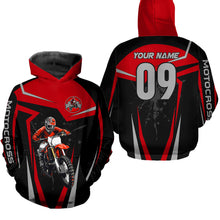 Load image into Gallery viewer, Adult&amp;Kid Red Custom Dirt Bike Jersey Motocross Jersey Upf30+ Motocross Shirt| CTP74