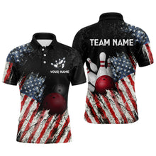 Load image into Gallery viewer, American Flag Bowling Jersey Men And Women Custom Bowling Team Shirts Unisex Bowling Polo Quarter-zip CP25