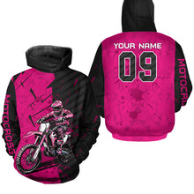 Load image into Gallery viewer, Custom Dirt Bike Jersey Pink Motocross Jersey Upf30+ Mens Women Motocross Shirt| CTP19