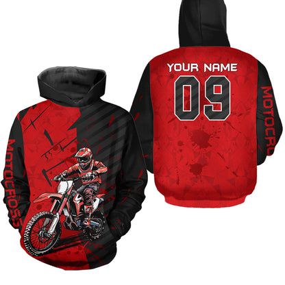 Custom Dirt Bike Jersey Red Motocross Jersey Upf30+ Mens Women Motocross Shirt| CTP19
