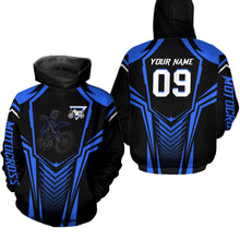 Load image into Gallery viewer, Adult&amp;Kid Custom Motocross Jersey Blue UPF30+ MX Racing Biker Off-road Dirt Bike Racewear| CTP49