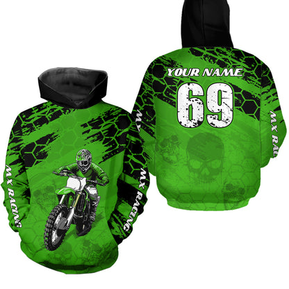 Custom Green Motocross Jersey for Men Women Upf30+ Dirt Bike Shirt Motorcycle Jersey| CTP71