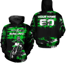 Load image into Gallery viewer, Adult&amp;Kid Green Custom Dirt Bike Jersey Motocross Jersey Upf30+ Mens Women Motocross Shirt| CTP66