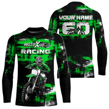 Load image into Gallery viewer, Adult&amp;Kid Green Custom Dirt Bike Jersey Motocross Jersey Upf30+ Mens Women Motocross Shirt| CTP66
