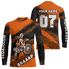 Load image into Gallery viewer, Custom Motocross Jersey Orange Mens Women Upf30+ Dirt Bike Jersey Racing Shirt| CTP09