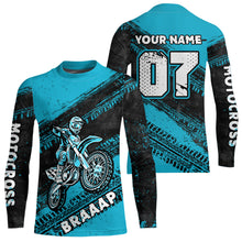 Load image into Gallery viewer, Custom Motocross Jersey Turquoise Mens Women Upf30+ Dirt Bike Jersey Racing Shirt| CTP09