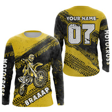 Load image into Gallery viewer, Custom Motocross Jersey Yellow Mens Women Upf30+ Dirt Bike Jersey Racing Shirt| CTP09