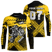 Load image into Gallery viewer, Adult&amp;Kid Custom Yellow Motocross Jersey for Men Women Upf30+ Extreme Dirt Bike Shirt| CTP75