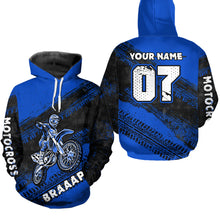 Load image into Gallery viewer, Custom Motocross Jersey Blue Mens Women Upf30+ Dirt Bike Jersey Racing Shirt| CTP09